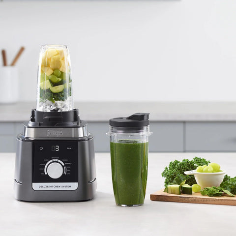 Ninja CO905KS 88-oz pitcher in action for powerful smoothies and sauces.