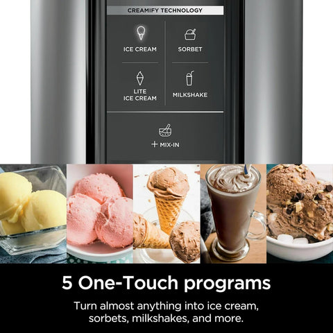 Ninja CREAMi NC300 five-program display guiding dessert options