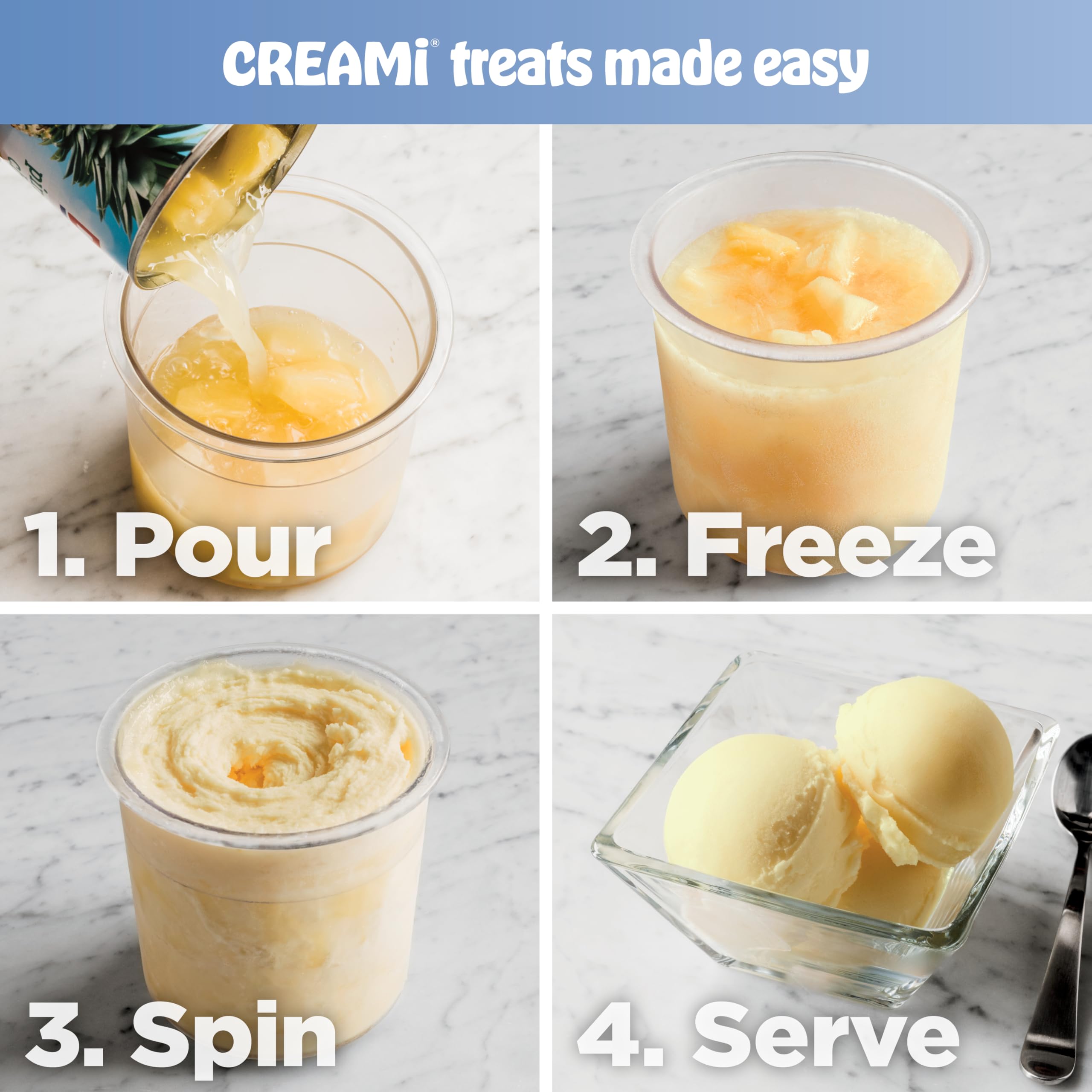 Ninja CREAMi smoothie bowl program crafts thick, toppings-ready blends.