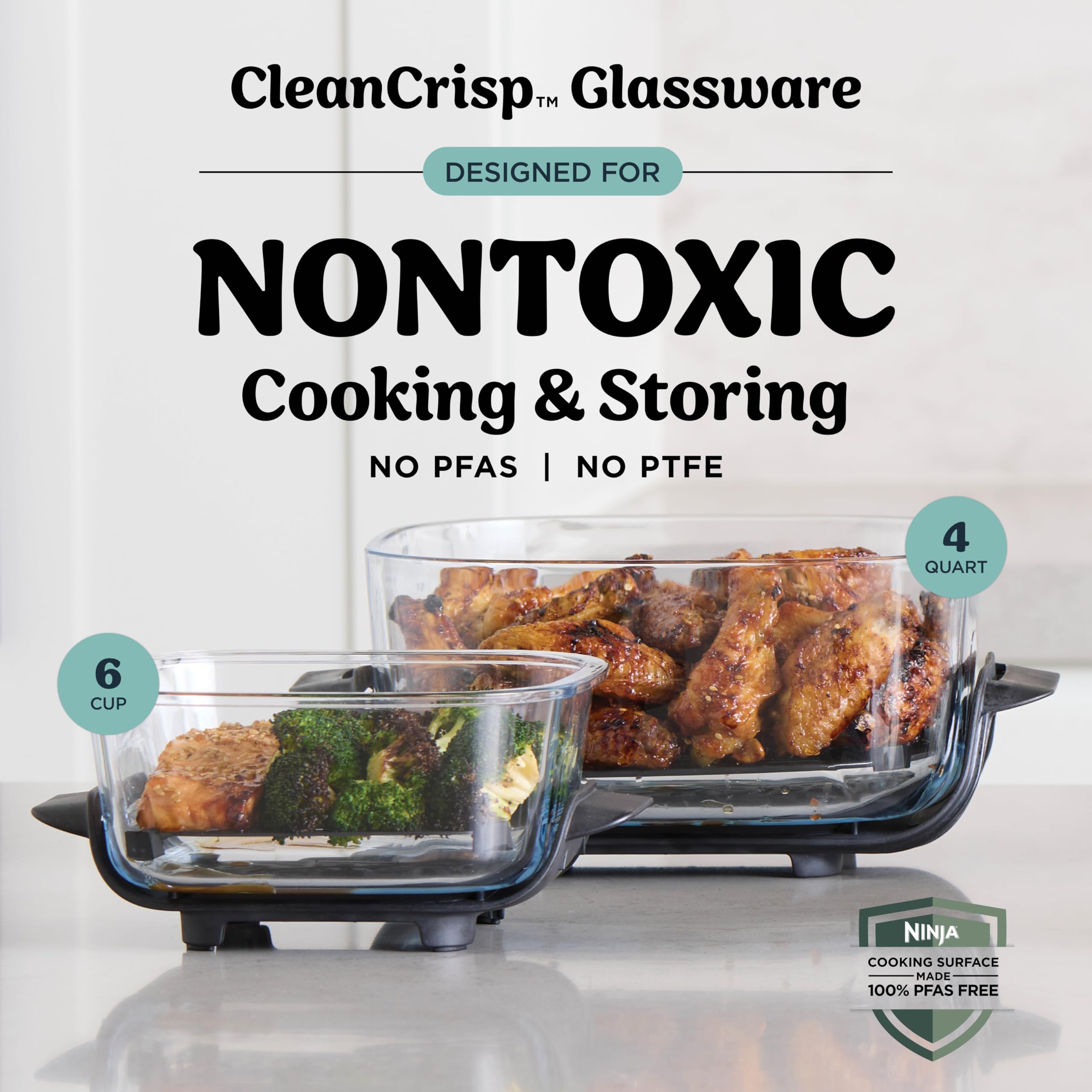 Leak-proof lids keep meals secure during travel with Ninja Crispi