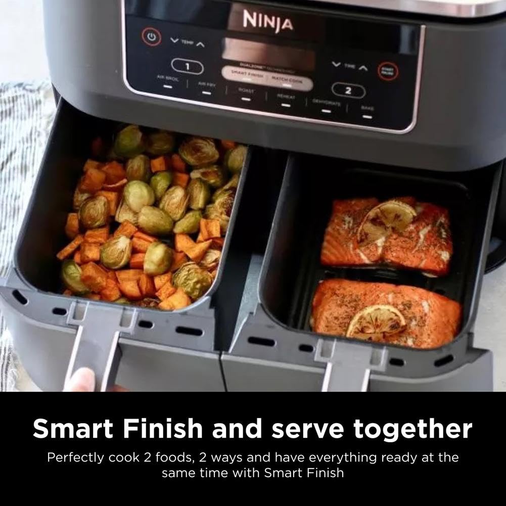 Ninja DZ201 separate heating zones enable independent cooking control.