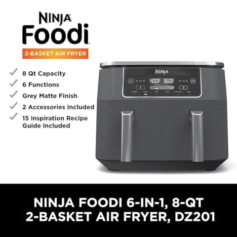 Ninja DZ201 up to 75% less fat versus traditional frying methods.