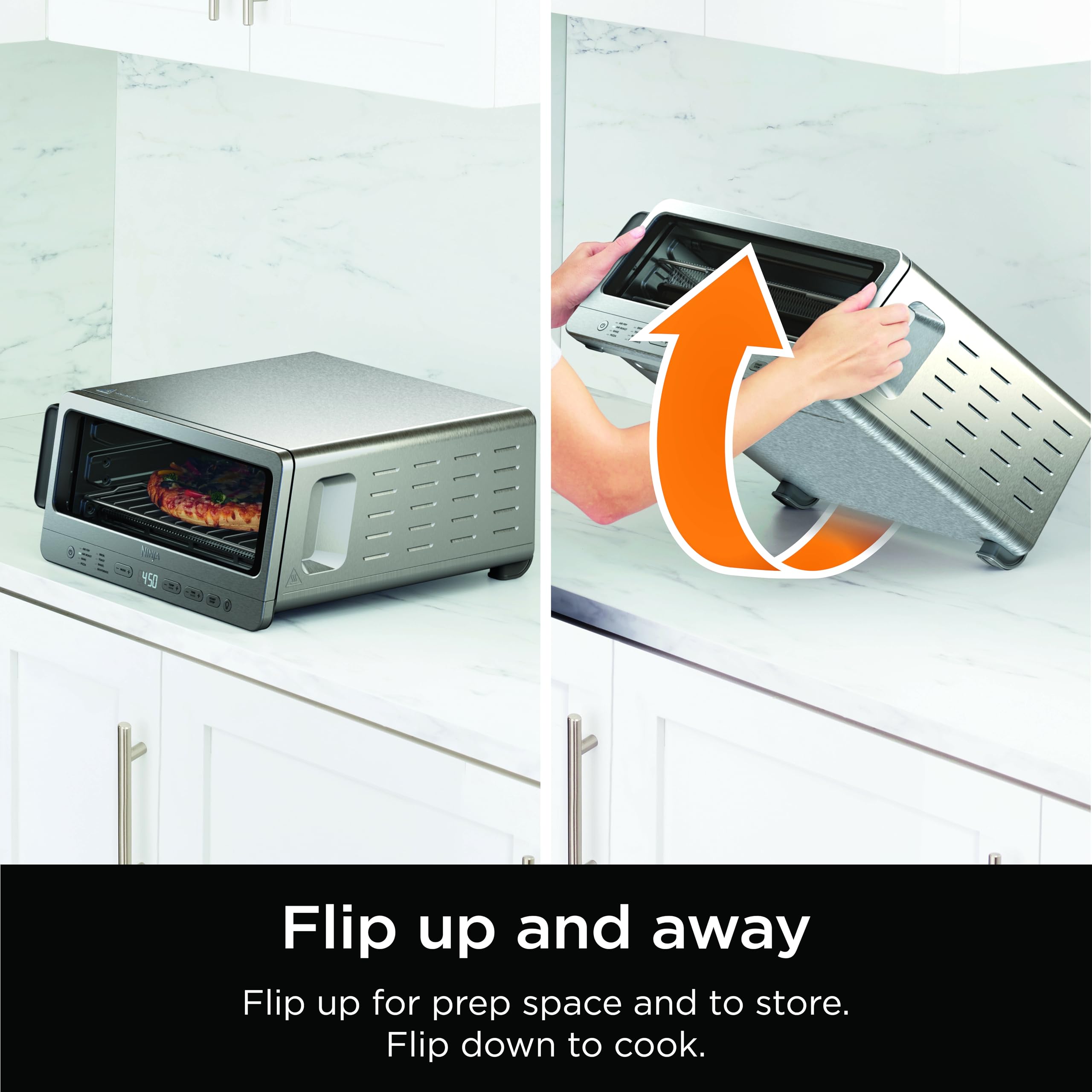 Ninja Flip Up storage mode reclaiming counter space.