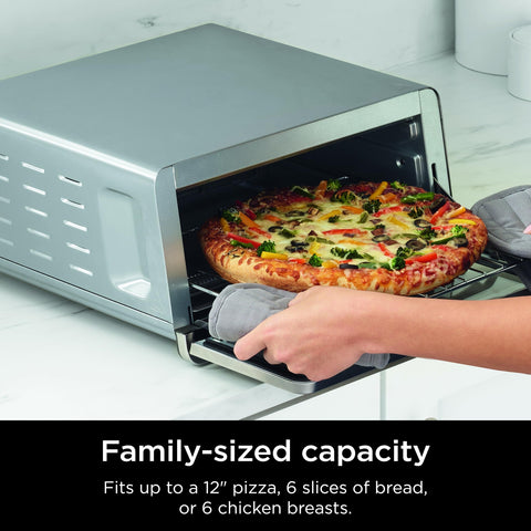 Ninja wire rack provides extra cooking options.