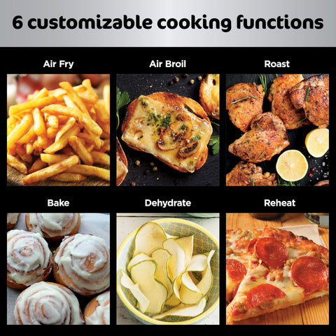 Air broil function for cheesy or browned toppings
