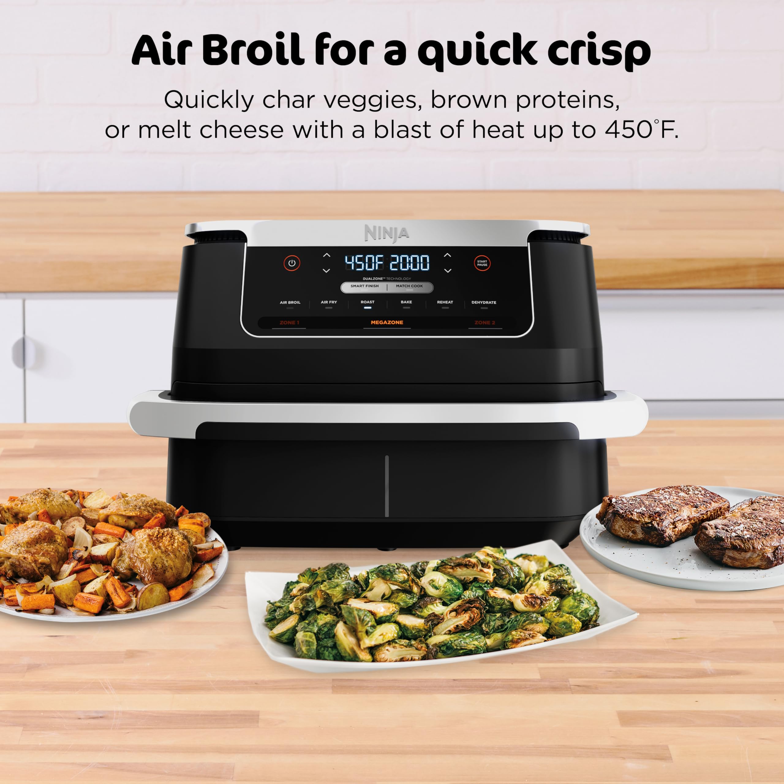 DualZone technology image highlighting two cooking zones