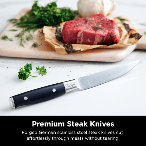 Ninja Foodi NeverDull 5-inch utility knife in versatile kitchen use
