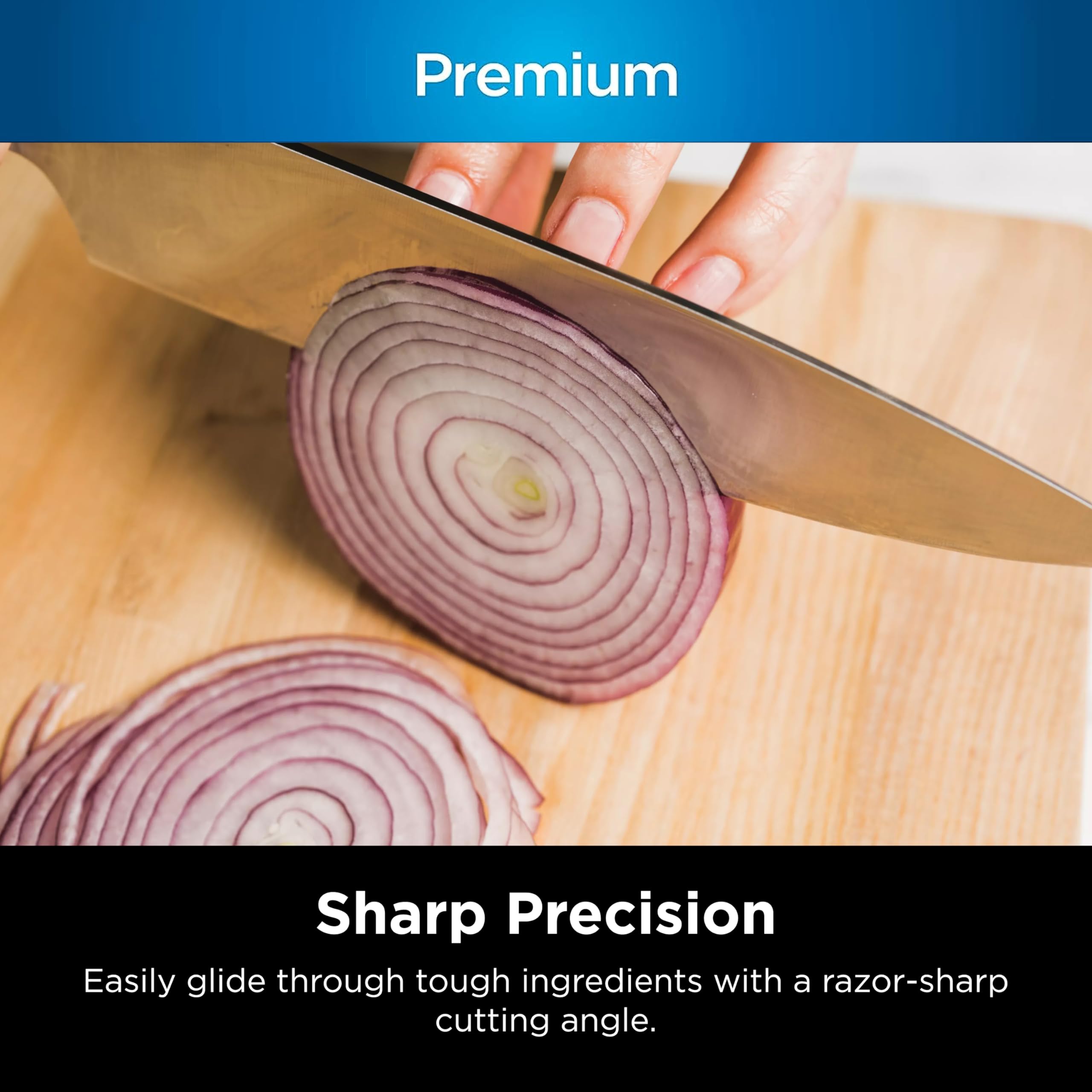 Ninja K52015 razor-sharp edge glides through tough ingredients.
