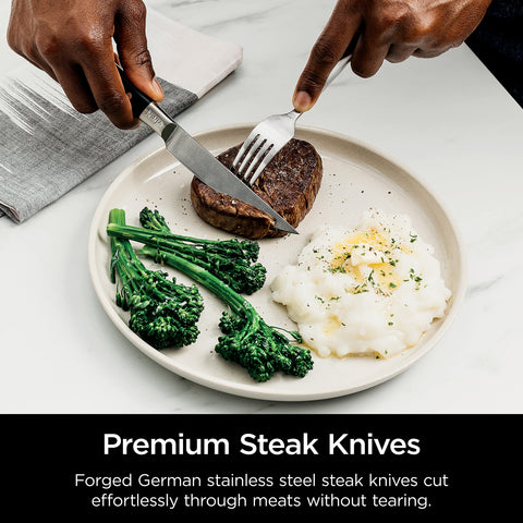 Ninja NeverDull six steak knives for effortless meat cuts