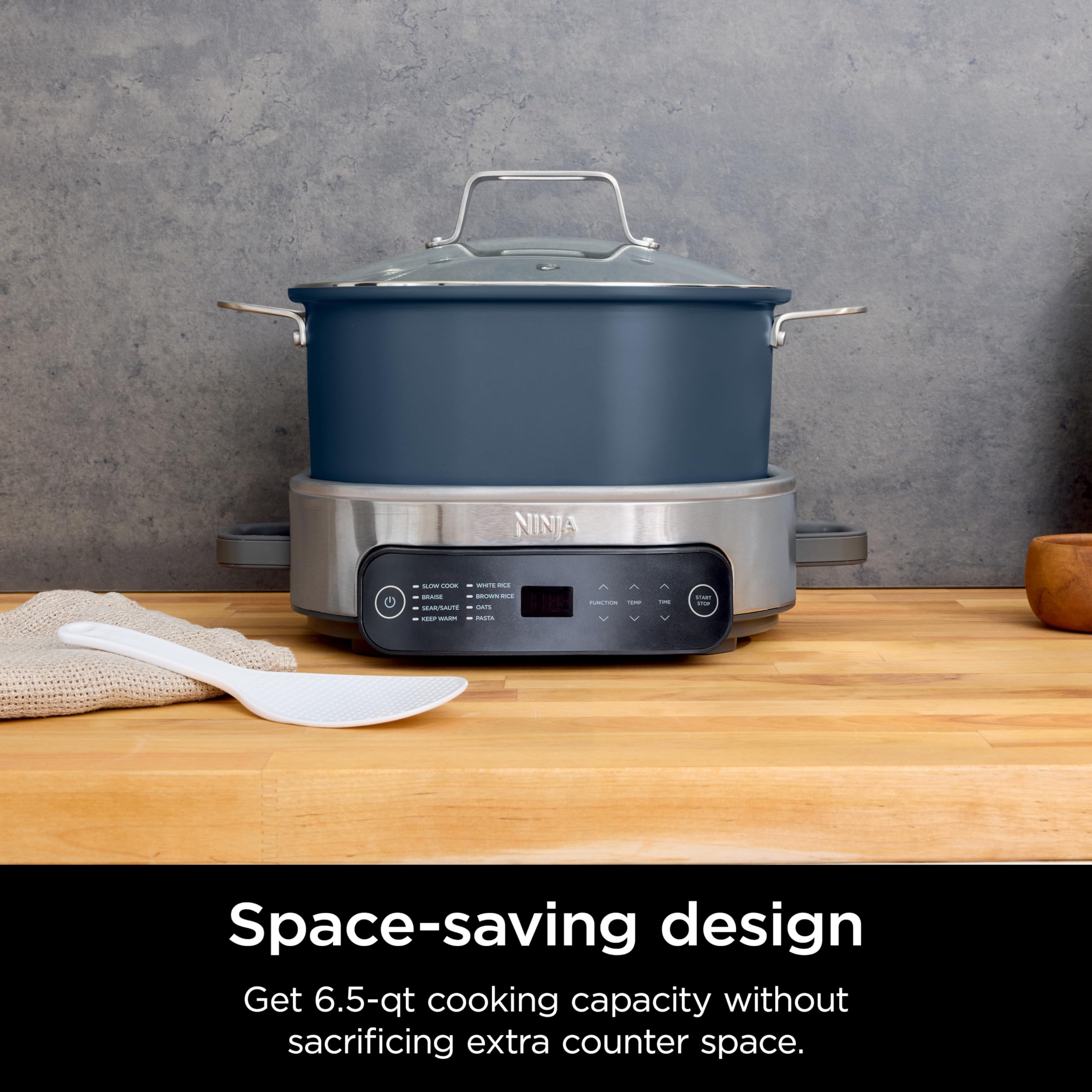 Ninja Foodi PossibleCooker Pro faster rice cooks 50% quicker than traditional rice cookers.