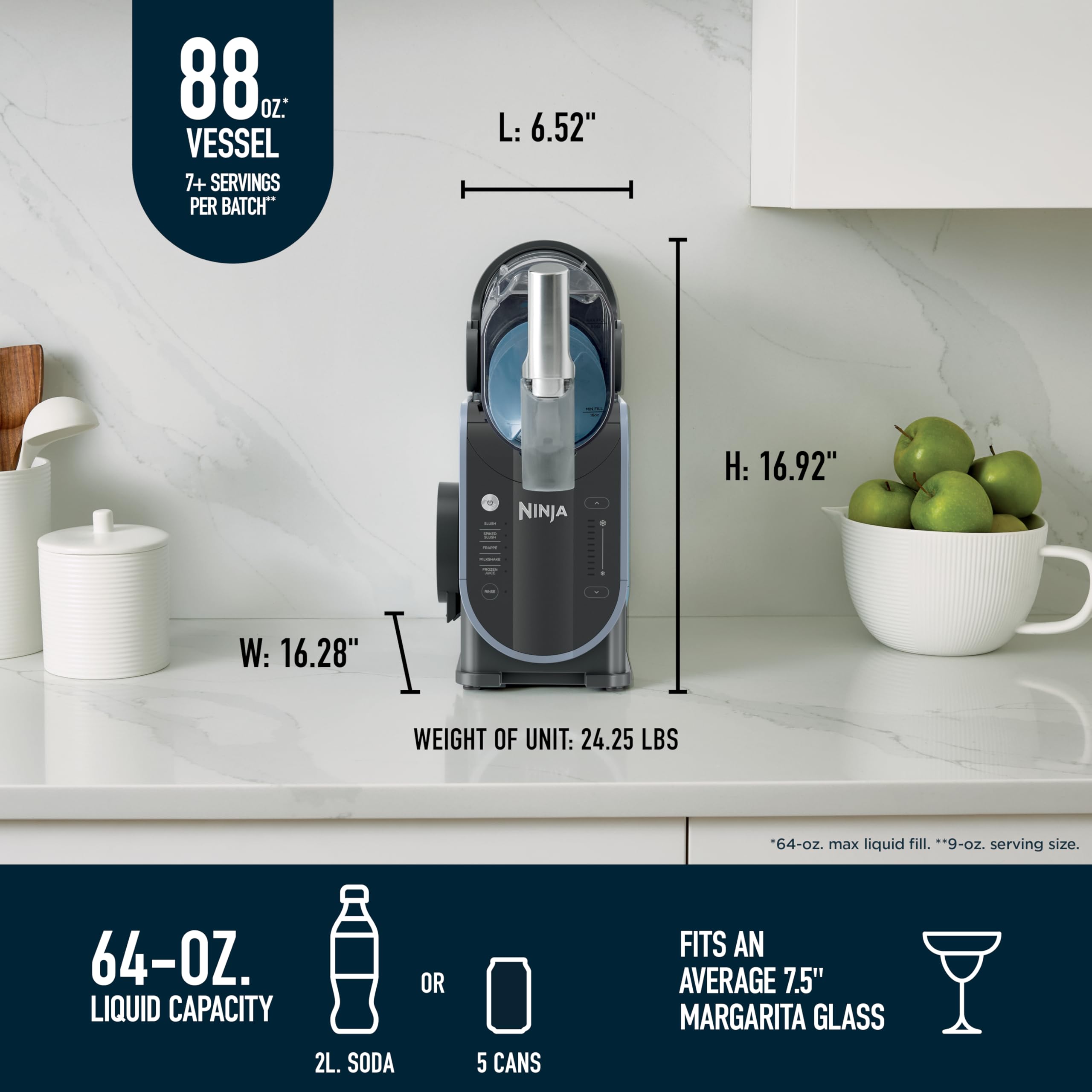 Ninja SLUSHi premium accents add a sleek, modern look.