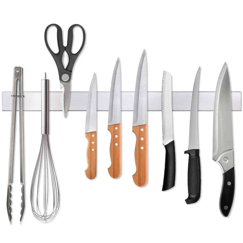 Ninonly 16-inch magnetic knife strip on wall keeps knives organized and accessible