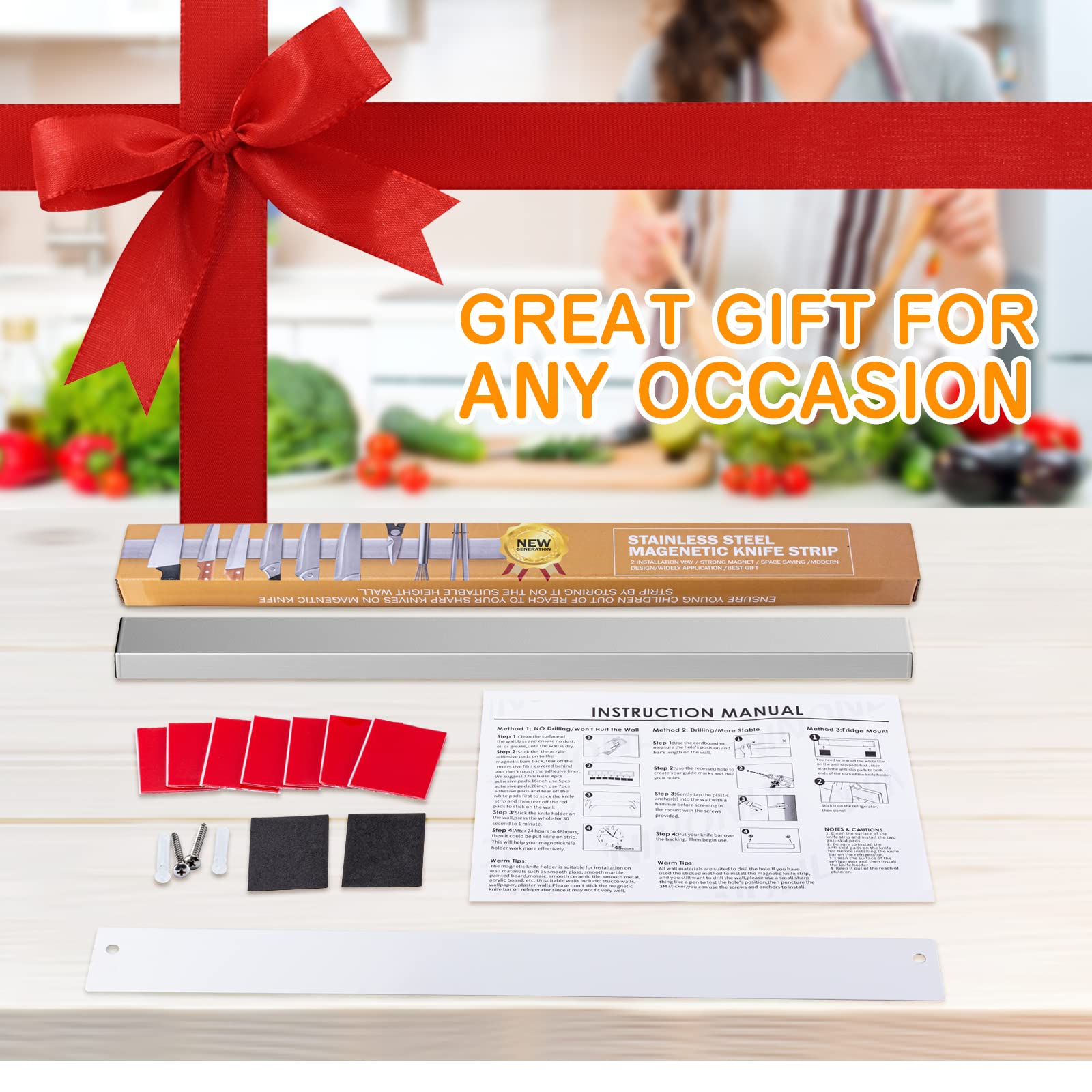 Ninonly no-drilling installation saves time on fridge or wall mounting.