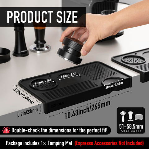 niriodl tamping mat size fits compact counters for home or cafe setups.