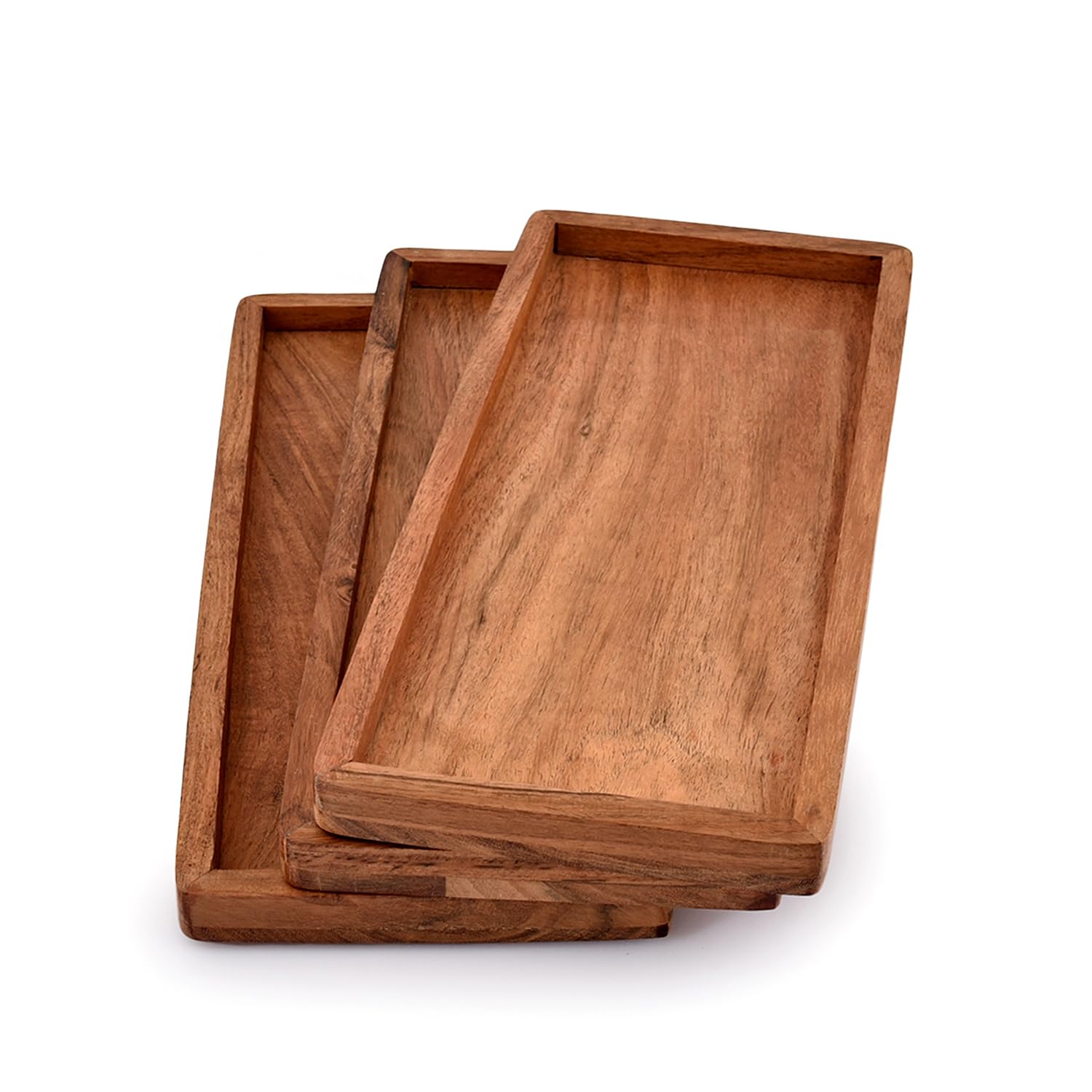 NIRMAN Acacia platter highlights warm grain details for table decor