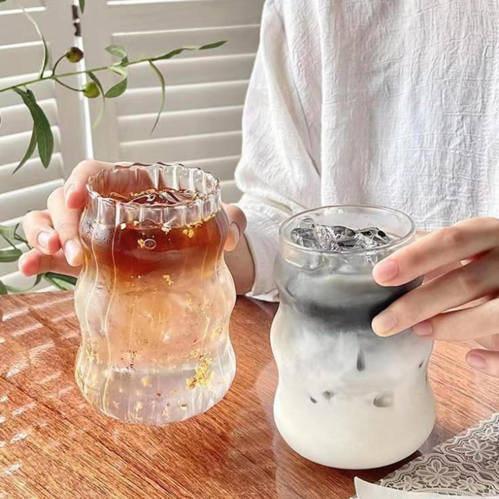 Nirvany versatile glass for iced coffee, juice, cocktails, beer, or tea.
