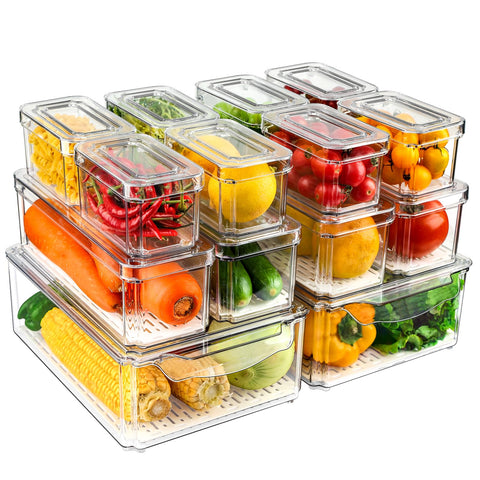 NISILIN fridge organizers 14-pack stackable bins for organized storage