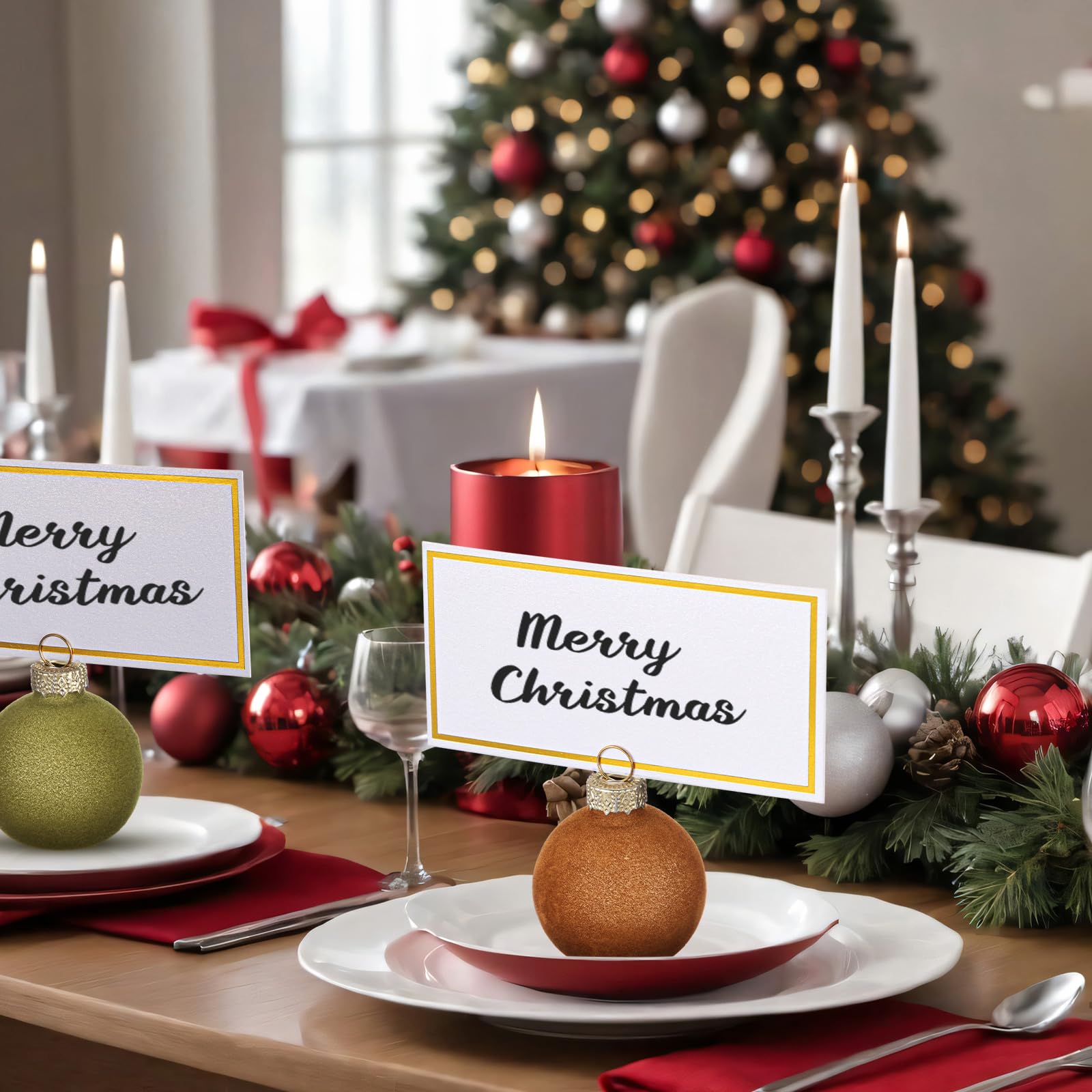 Nitial name cards for table setting provide clear guest labeling