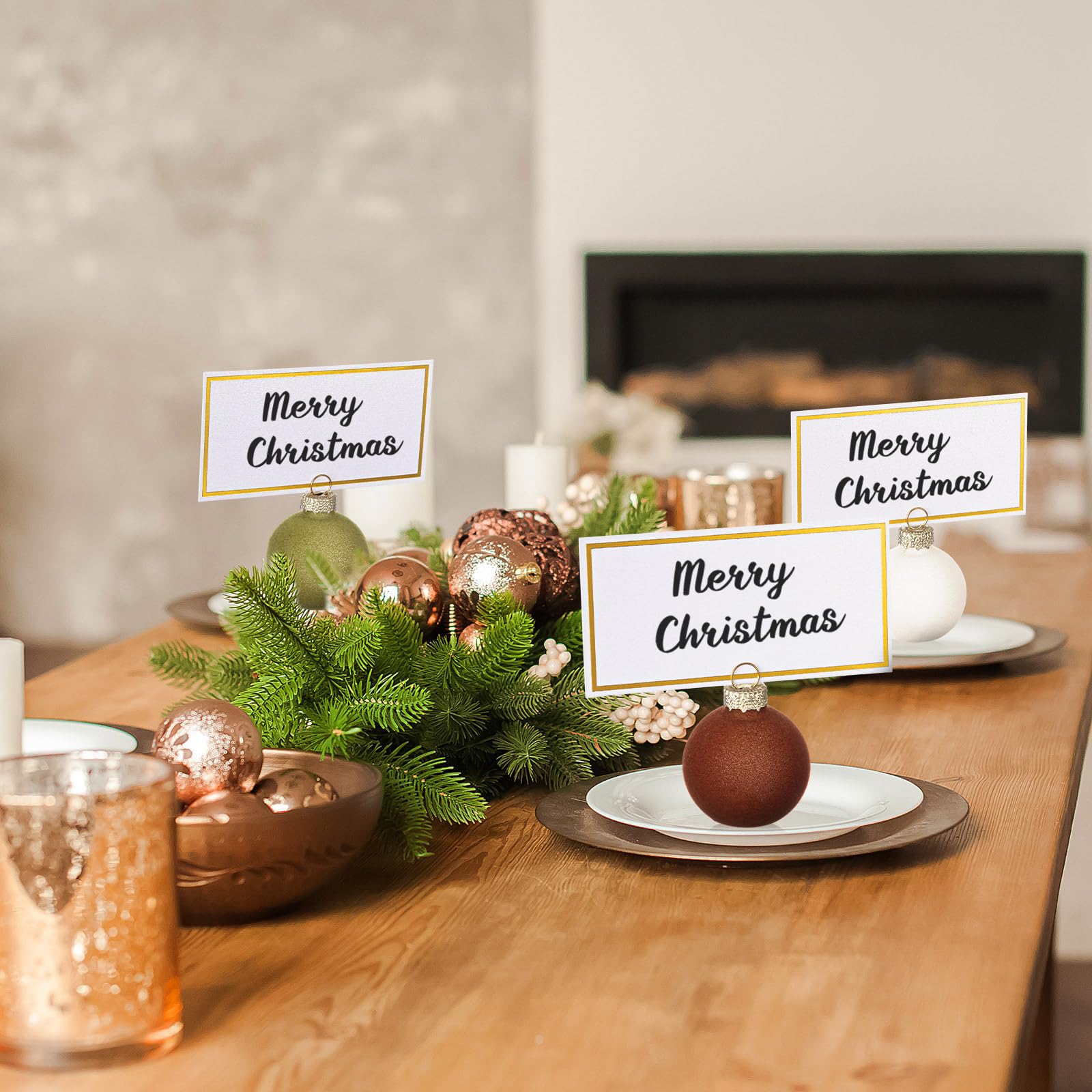 Nitial ornament card holder doubles as decor for menus or photos