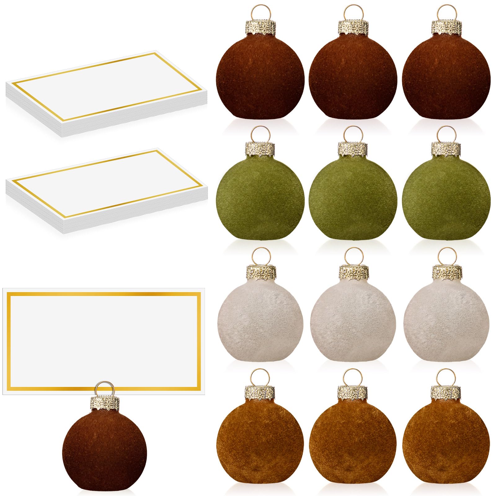 Nitial velvet Christmas ornament card holder – vibrant centerpiece for table settings