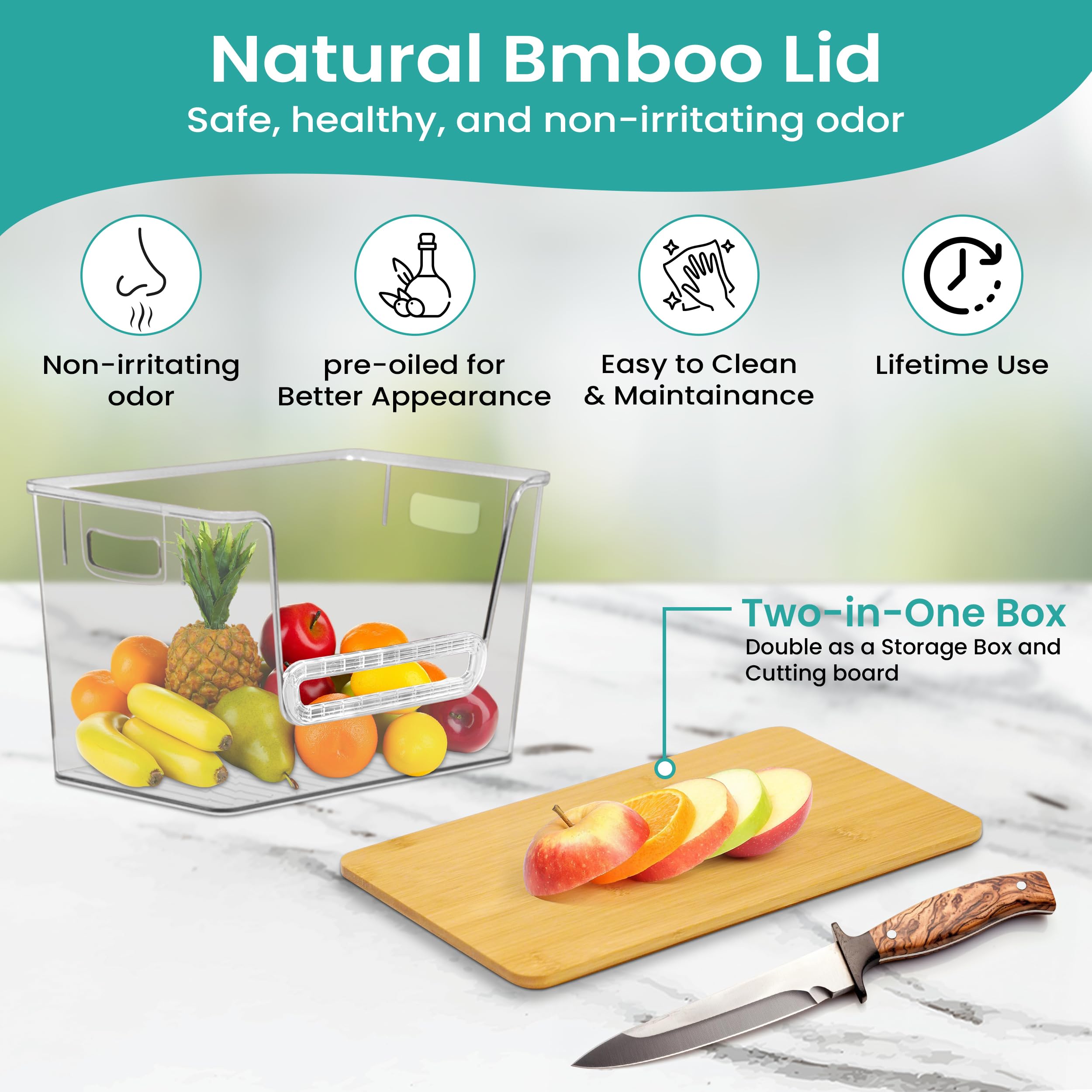 NITOOR bamboo lid adds natural style to organized spaces.