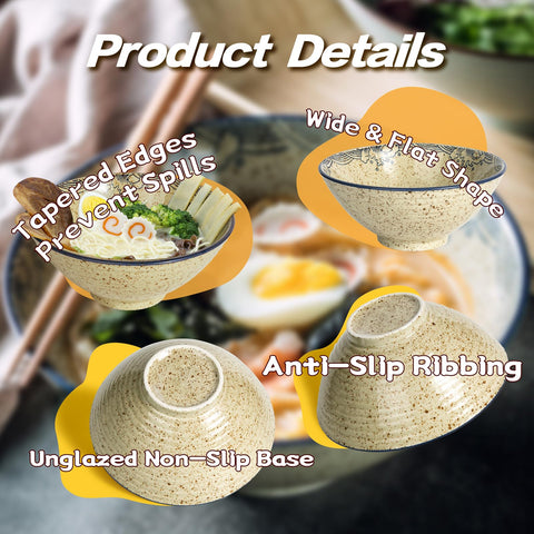 Niturceal chopsticks set complements the bowls for authentic dining