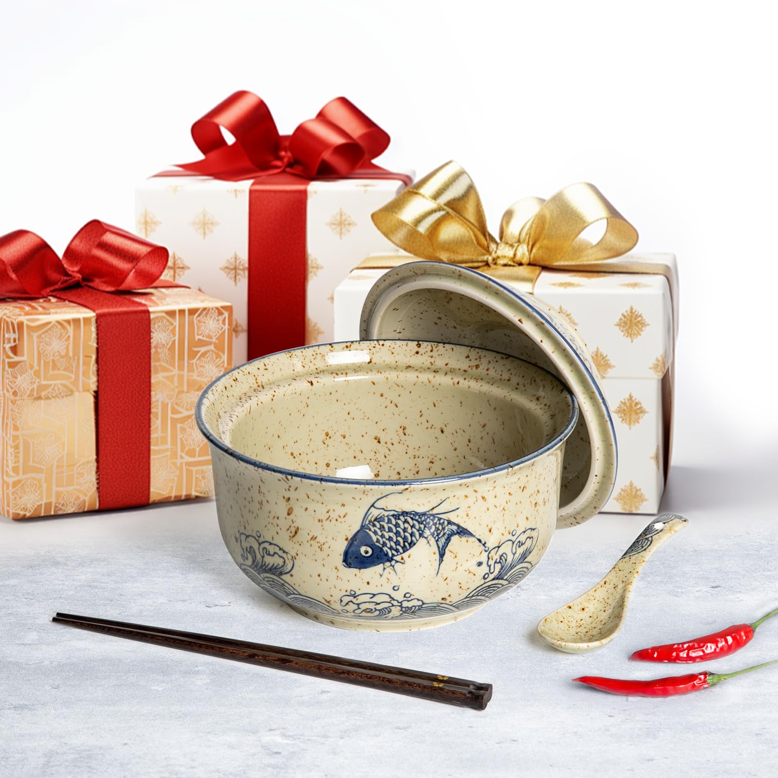 Niturceal ramen bowl set makes a thoughtful gift for food lovers.