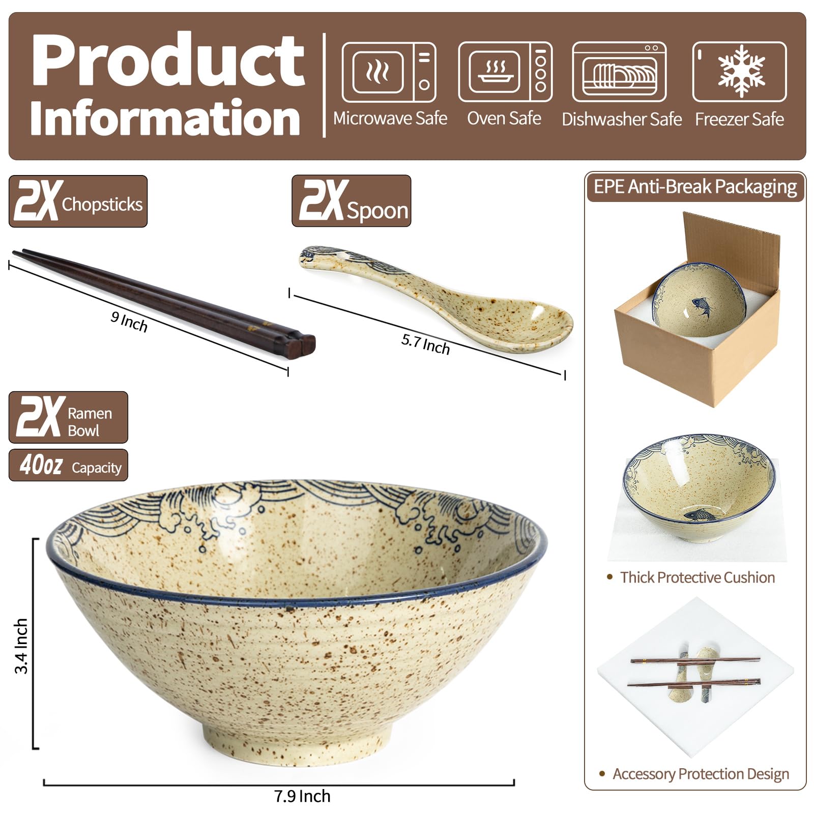 Niturceal ramen spoons paired with bowls for easy, mess-free eating