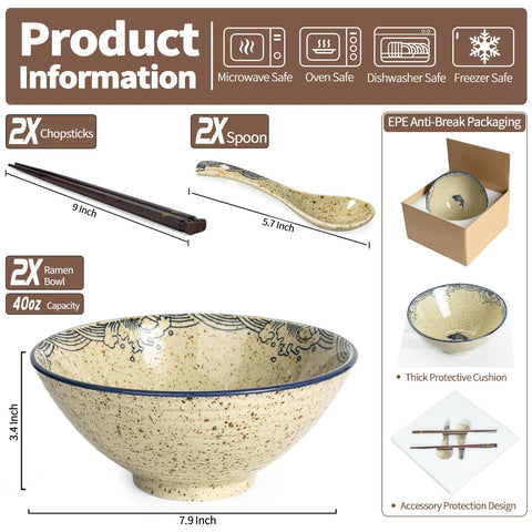 Niturceal ramen spoons paired with bowls for easy, mess-free eating