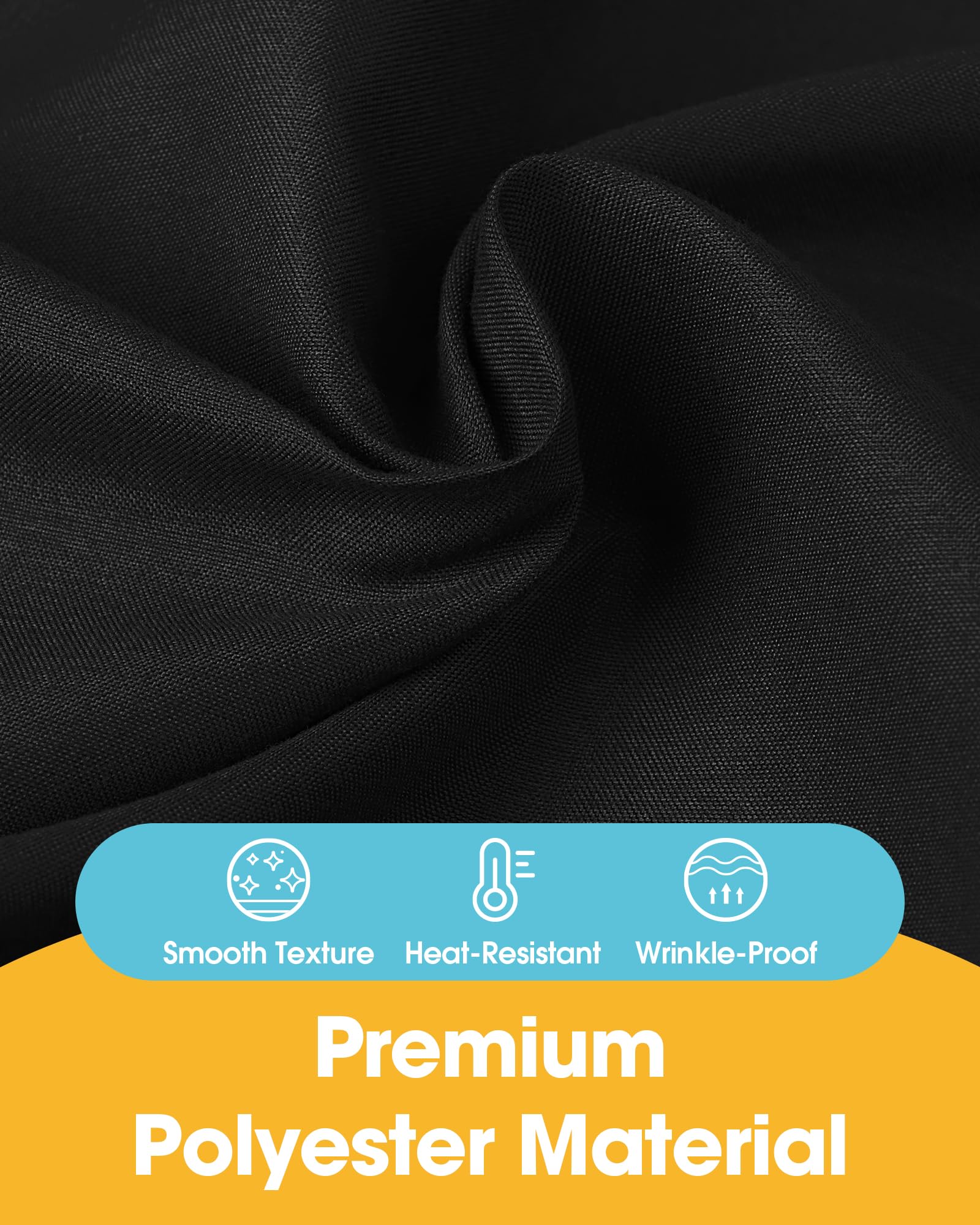 Niuara Black Rectangle Table Cloth 60x84 suits five-foot tables and protects the surface.