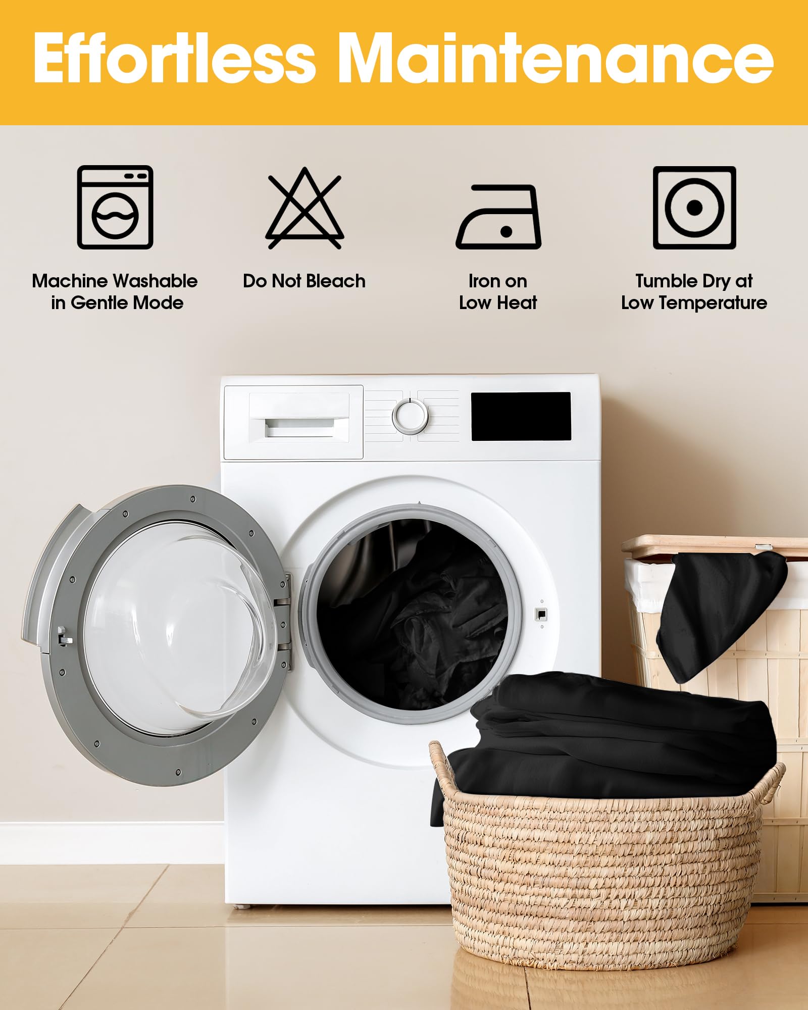 Niuara table cloth is machine-washable, simplifying post-event cleanup.