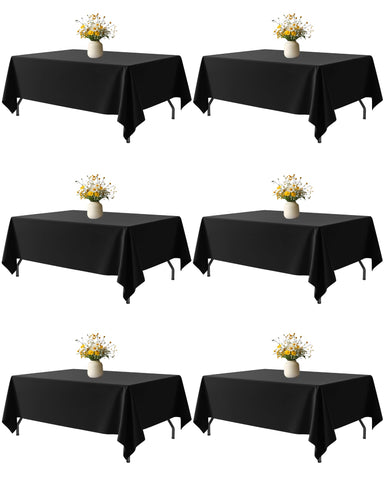 Niuara black tablecloth with drape for 5ft tables, enhancing event visuals