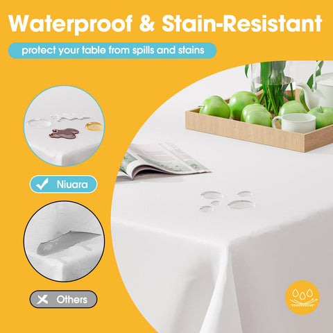 Niuara disposable tablecloth after use enables quick cleanup.