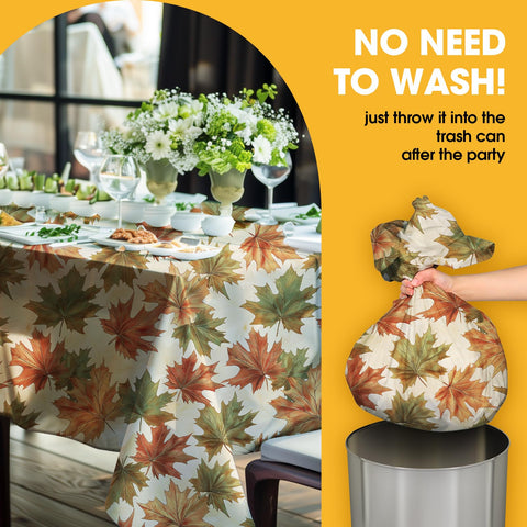 Niuara Fall Maple tablecloth ideal for buffet setups and family dinners.