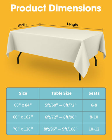 Niuara Ivory tablecloth on a dining setup for weddings and parties.