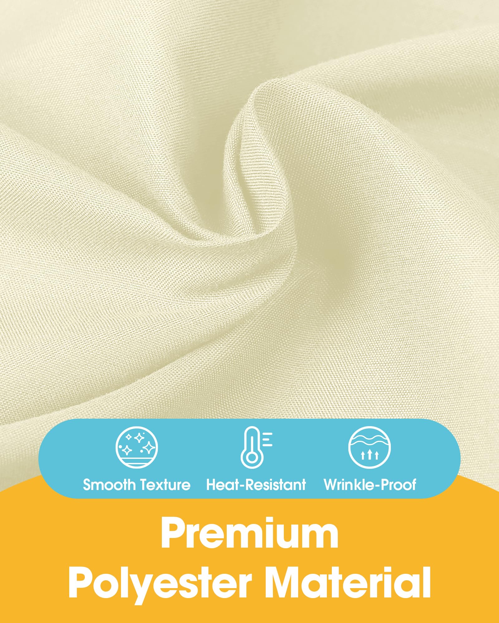 Niuara Ivory six-pack tablecloths ready for events and gatherings.