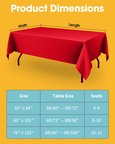 Niuara six-pack tablecloths prepared for event setup, easy care and quick cleaning.