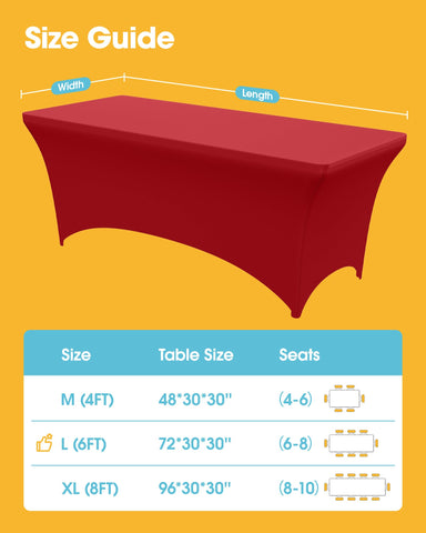 Niuara red spandex tablecloth with elastic pockets ensuring snug outdoor placement