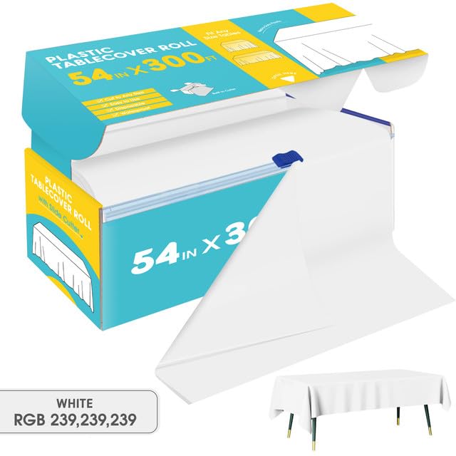 Niuara table cover with slide cutter, easy to cut to size for any table.