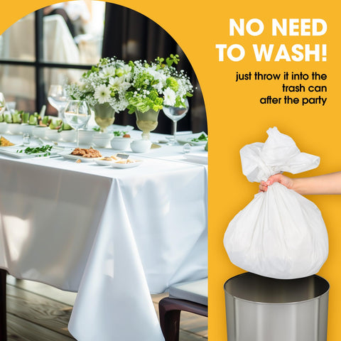 Niuara buffet setup protected with disposable tablecloth