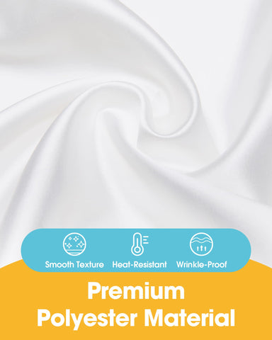 Niuara white tablecloth draped on a 5ft table with elegant coverage