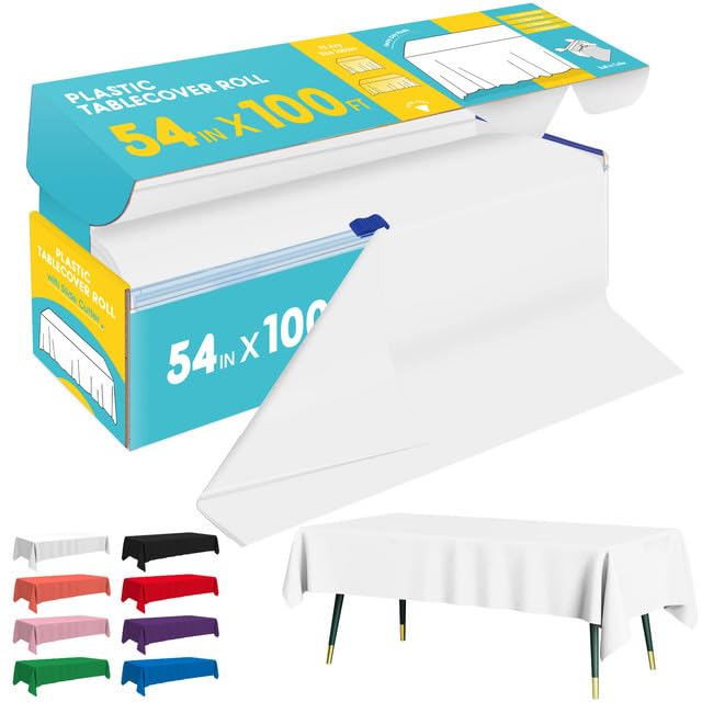 Niuara white table cover roll with cut-to-size capability for precise fit.