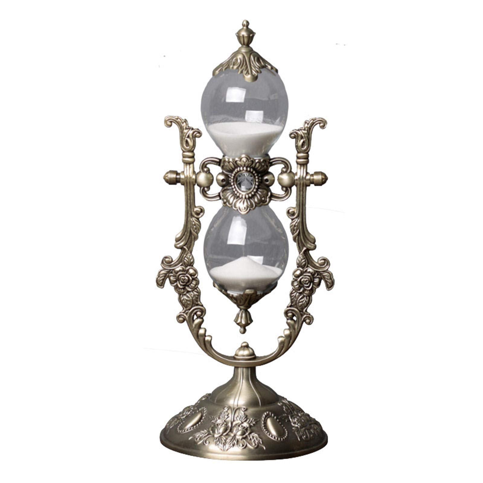 NIUASH Hourglass Timer with embossed golden finish enhances vintage desk decor and timing.