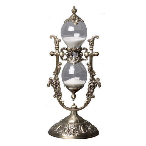NIUASH Hourglass Timer with embossed golden finish enhances vintage desk decor and timing.