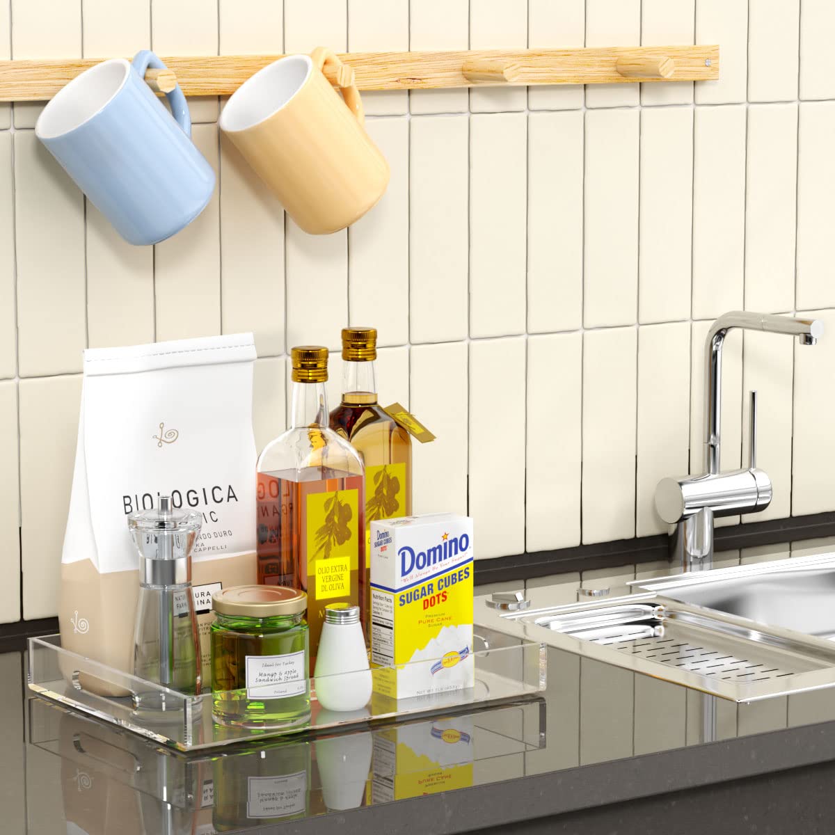NIUBEE tray includes anti-slip matting for stable placement.