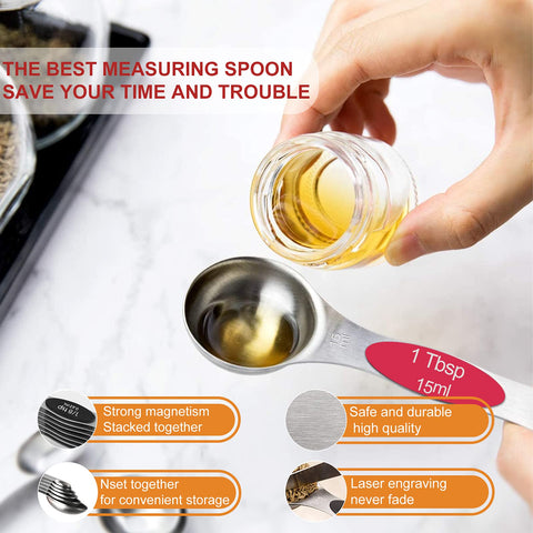 NIUTA measuring spoons stack neatly thanks to strong magnets for easy drawer storage.