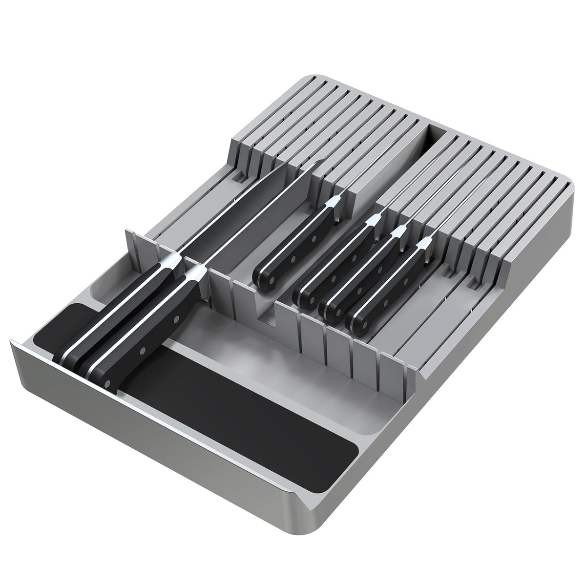 NIUXX knife drawer organizer with large capacity for twenty knives in a drawer