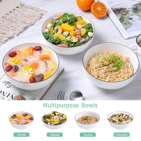 Microwave-safe NJCHARMS bowls ready for quick reheating.
