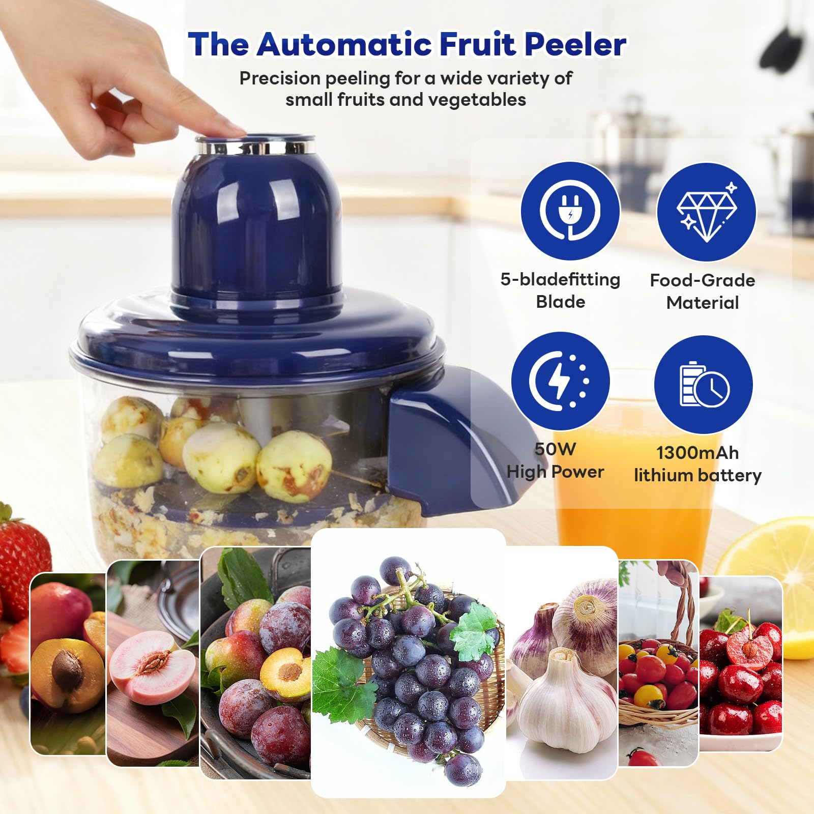 NKDFRI Peeler with one-button operation for simple use.