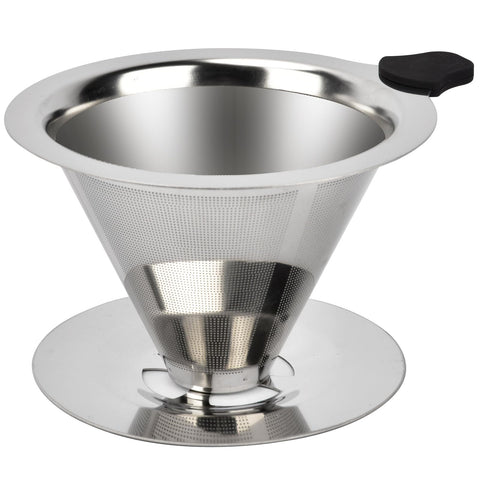 Nkove pour-over dripper in use on a cup for 1-2 cups; steady brewing